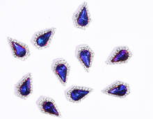 100 pcs Crystal Nails 3D Charms  AB Purple Rhinestones DIY Charms for Nail Art 3D Nail Decoration crystal Shaped Charms, 12mm 2024 - buy cheap