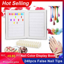 160 Nail Color Display Book With 240pcs False Nail Tips For DIY Nail Polish UV Gel Color Card Board Manicure Salon Tools 2024 - buy cheap