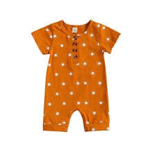 Citgeett verão amarelo 0-24m bebê recém-nascido meninos sol manga curta macacão botão macacões roupas 2024 - compre barato