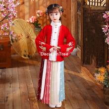 2022 girls chinese traditional hanfu dress ancient chinese opera ming costume dynasty child clothing folk dance kid fairy dress 2024 - buy cheap
