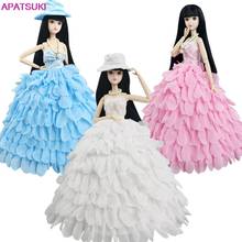 Multi-layer Wedding Dress For Barbie Doll Outfits Clothes Princess Party Ball Long Gown Bridal Dresses Hat Accessories 1:6 2024 - buy cheap