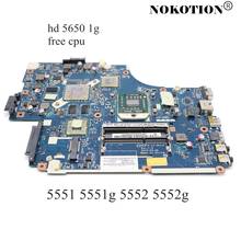 Материнская плата NOKOTION для ноутбуков Acer aspire 5551, 5551G, 5552, 5552G, материнская плата для ноутбука NEW75, MBPUU02001, основная плата HD5650M, 1 ГБ, бесплатный процессор 2024 - купить недорого