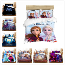 Juego de cama con estampado 3D de Princesas disney, juego de edredón con funda de almohada y almohada, y Frozen tamaño King, Anna y Elsa 2024 - compra barato