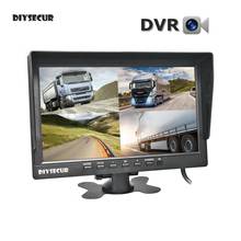 DIYSECUR 1024*800 AHD 10.1" 4 Split Quad IPS Screen Rear View Car Monitor Support 4 x 960P AHD Camera SD Card Video Recording 2024 - buy cheap