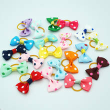 (20 pieces/lot) Cute Pet Grooming Clips Hand-made Ribbon Dog Cat Hair Bows Dots Pattern Printed Pet Hair Accessories 20 Colors 2024 - buy cheap