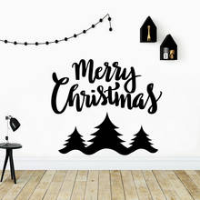 Pegatina grande de Feliz Navidad para pared, calcomanías para decoración del hogar, papel tapiz para fiesta en casa 2024 - compra barato