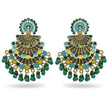 Bohemia Gypsy Retro Gold Metal Earring Resin Beaded Large Dangling Earrings For Women Jhumka Indian Turk Jewelry 2024 - buy cheap