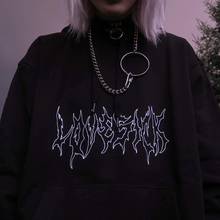 SUNOWE Harajuku Letter Printing Sweatshirts Ladies Warm Gothic Streetwear Punk Women Men Hoody Horror Fashionable Casual Simple 2024 - buy cheap