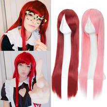 S-noilite Synthetic Long Straight Wig Cosplay Heat Resistant Hair Wig Anime Cosplay Wigs Red Purple Pink Black Grey 2024 - buy cheap