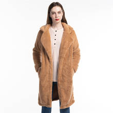 Brand New Autumn Winter Faux Fur Coat Women Warm Teddy Bear Coat Ladies Fur Jacket Female Teddy Outwear Plush Overcoat Long Coat 2024 - buy cheap