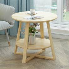 Mesa de centro sencilla de madera maciza nórdica para sala de estar, mesa redonda pequeña, pequeño apartamento, balcón creativo, mesa redonda pequeña 2024 - compra barato