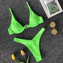 Push Up Sexy Bikini Brazilian Women Swimsuit 2021 Striped Fabric Swimwear Hot Selling Beach Wear Bathing Suit 2024 - buy cheap