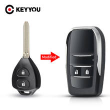 KEYYOU TOY43-funda para llave de coche, carcasa para mando a distancia, plegable, modificada, 2/3/4 botones, para Toyota Camry, Corolla, RAV4 2024 - compra barato