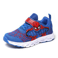 Disney children's cartoon spiderman non-slip soft bottom boy casual shoes sports shoes student breathable mesh children's shoes 2024 - buy cheap