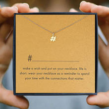 Icareu # Hashtag Letters Pendant Necklace Make A Wish Card Gift Box Gold Write Freely Alloy Clavicle Short Chain Simple Jewelry 2024 - buy cheap