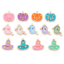 10PCS/Lot Enamel Magic Hat Pumpkin Ghost Wizard Cap Charms Halloween Holiday Series DIY Jewelry Pendant Alloy Festival Gifts 2024 - buy cheap