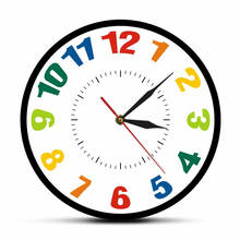 Цветные настенные часы с арабскими цифрами, современные часы с принтом, модные минималистичные настенные часы с хроматическими арабскими цифрами для домашнего декора 2024 - купить недорого