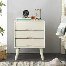 All solid wood bedside table Nordic simple modern 40cm wide small mini narrow white storage cabinet 2024 - buy cheap