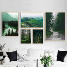 Mountain Lake Forest Road Travel Quotes Wall Art Canvas Painting Nordic Posters And Prints Wall Pictures For Living Room Decor 2024 - buy cheap