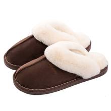 Winter Slippers Women Furry Home Shoes Suede Warm Indoor Slides Men Bedroom Slippers Plush Couples Footwear Soft Non-slip Shoes 2024 - buy cheap