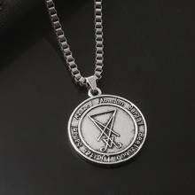 Vintage Lucifer Sigil Want Need Satan Occult Morning Star Necklace Viking Compass Pendant Necklaces Men Women Pagan Jewelry 2024 - buy cheap