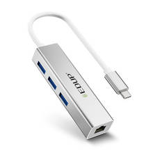 Adaptador usb 3.0 tipo-c, hub usb 3.1 para rj45, porta lan, com fio, para pc, laptop, computador, conversor 2024 - compre barato