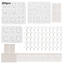 203pcs/set DIY Crystal  Silicone Mold Set For Jewelry Necklace Earrings Making UV Resin Silicone Mold Handmade Molds Accessories 2024 - buy cheap