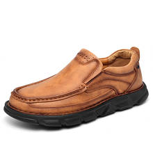 Zapatos informales para hombre mocasines transpirables hechos a mano de cuero, zapatos planos de marca, zapatillas para conducir, talla 38-48 2024 - compra barato