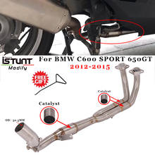 Slip On For BMW C600 SPORT 650GT 2012 2013 2014 2015 Motorcycle Exhaust Escape Modified With Catalyst Front Middle Link Pipe 2024 - buy cheap