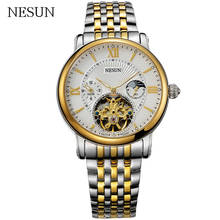 New NESUN Watch Luminous Moon Phase Waterproof Steel Belt Watch Men's Fashion Luxury Brand Hollow Automatic Mechanical Watch2020 2024 - buy cheap
