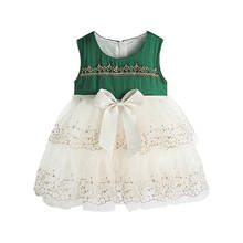 Lançamento verão lindo vestido de renda bebê meninas estilo coreano roupas de princesa meninas festa vestidos infantis dt525 2024 - compre barato