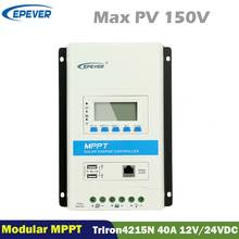 Epever-controlador de carga solar mppt modular 40a triron4215n, entrada lcd, regulador de painel de exibição, 12v, 24v dc e max.150v 2024 - compre barato