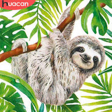 HUACAN 5D Diy Diamond Art Painting Animal Sloth Cross Stitch Diamond Mosaic Leaves Rhinestones Picture Home Decor 2024 - buy cheap