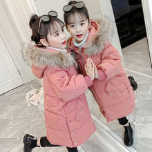 Children Winter Thick Jackets for Girls Cotton Long Coat Parka Kids Solid Thick Outerwear Hooded Girl Kids Winter Clothes 2024 - buy cheap
