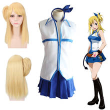 Halloween Party Dress Cosplay Costume Anime Fairy Tail Cosplay Women Girl School Uniforms Fantasia Lucy Heartfilia Costume wig 2024 - buy cheap