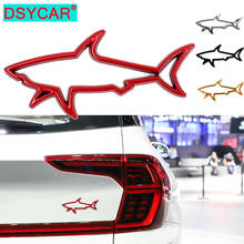 DSYCAR Hollow Fish Shark Metal Adhesive Trunk Car Badge Emblem Sticker Emblem Aluminum Alloy Auto Fender Bumper Decal Emblem 2024 - buy cheap