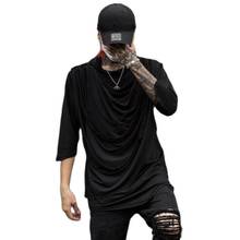 Мужская летняя футболка в стиле хип-хоп панк с кисточками, необычный дизайн, винтажная приталенная уличная Мужская футболка в японском готическом стиле, одежда 2024 - купить недорого