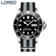 LOREO Diving Watches Sport Watch Men Waterproof Automatic Mechanical Clock Male Nylon Strap Men Military Top Brand Man Watches 2024 - buy cheap