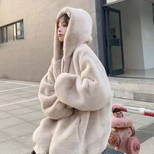 2020 Winter Long Loose Maternity Coat Thick Warm Fur Hooded Jackets Plus Size Pregnant Women Casual Outwear Zipper Fly Cardigans 2024 - buy cheap