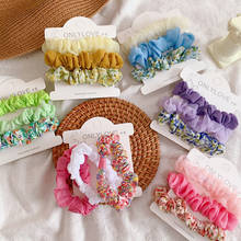 3Pcs/Set Floral small intestine hair ring Korean version sweet Fabric hair accessories Spring and summer new Hair rope 2024 - buy cheap
