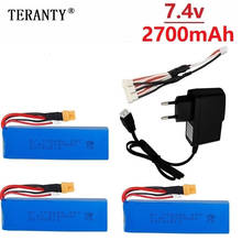 Upgrade 7.4V 2700mAh Lipo Battery + charger for MJX Bugs 3 B3 RC Quadcopter Spare Part 7.4v Rechargeable Battery Upgrade 1800mah 2024 - buy cheap