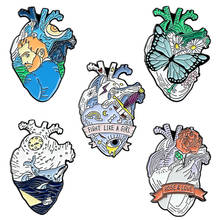 Emblemas de flor de esmalte na mochila de metal emblemas decorativos alfinetes de esmalte broche de esmalte van gogh emblemas para mulher estilo gótico 2024 - compre barato