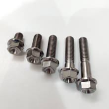 1pcs M6 titanium alloy small head flange hex screws outer hexagon car motorcycle electric car modification screw 55mm-110mm L 2024 - buy cheap