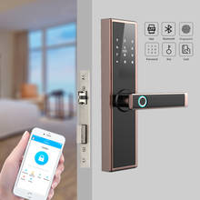 Cerradura de puerta inteligente con Bluetooth, Wifi, huella Digital, sin llave, con App TTlock 2024 - compra barato