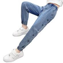 Jeans For Girls Heart Pattern Toddler Kids Trousers Spring Autumn Denim Pants For Children Casual Teenager Girls Jeans 6 8 10 12 2024 - buy cheap