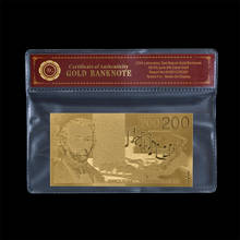 Wr adereço de cédula de ouro, cédulas para dinheiro bélgica 200 frança com estrutura de coa euro sem moeda notas falsas presentes 2024 - compre barato
