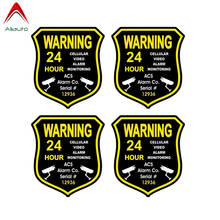 Aliauto 4 X Warning Car Sticker Personality ACS Alarm Surveillance Security Camera Reflective Waterproof Decal,13cm*12cm 2024 - buy cheap