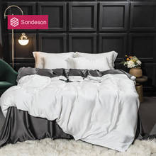Sondeson-conjunto de cama de tecido de seda 100%, kit com capa de edredom macio e de fronha, roupa de cama para homens e mulheres 2024 - compre barato