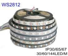 Faixa de led ws2812b ws2812 ic 3m 5m, fita de led rgb, abordáveis individualmente, pcb, preto e branco, ip30/65/67,30/60/144 2024 - compre barato