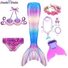 Girls Swimming Mermaid tail Mermaid CostumeParty Dress Kids Cosplay Children Swimsuit Fantasy Beach Bikini can add Monofin Fin 2024 - buy cheap